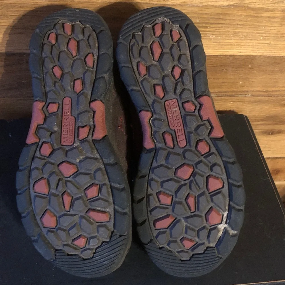 Merrell Capra Mid Brown with orange Kids' Hiking Boots Leather upper